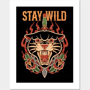 STAY WILD tattoo flash Posters and Art